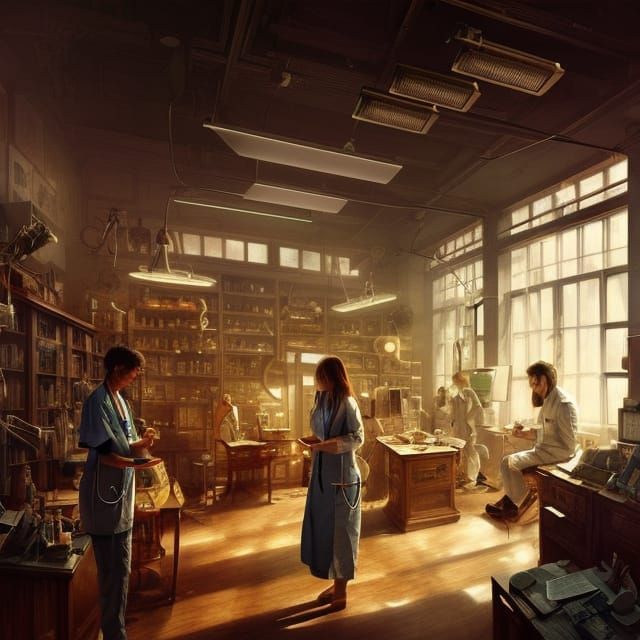 Vintage Doctor's Office with Medical Tools