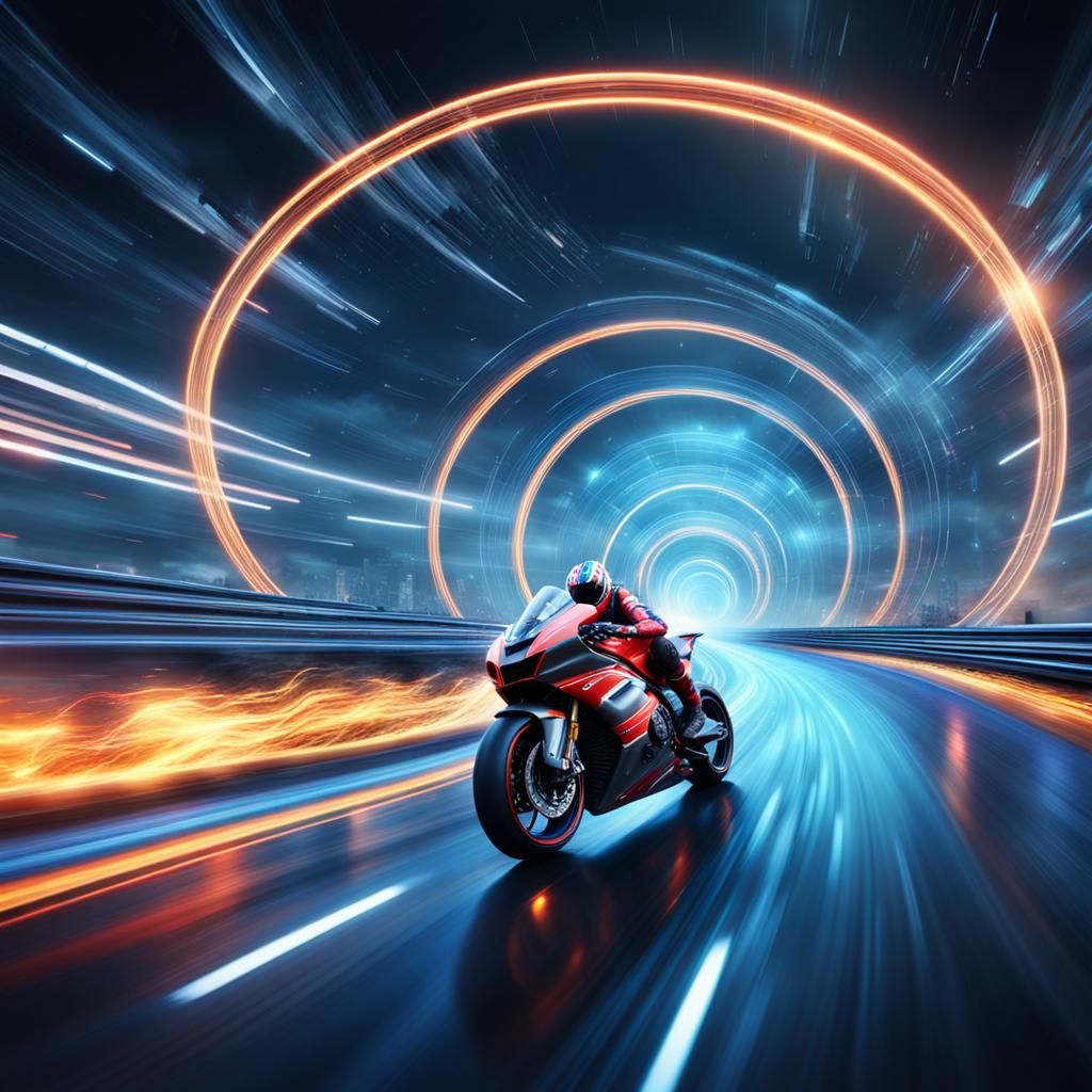 Futuristic Racing Cycle Championship in Space