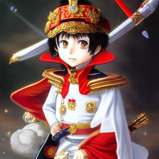 Chibi Napoleon Bonaparte in Anime Style