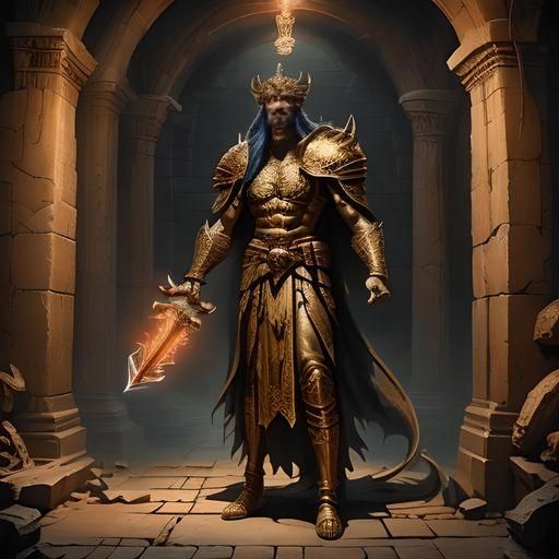 Babylonian God Marduk Detailed Matte Painting