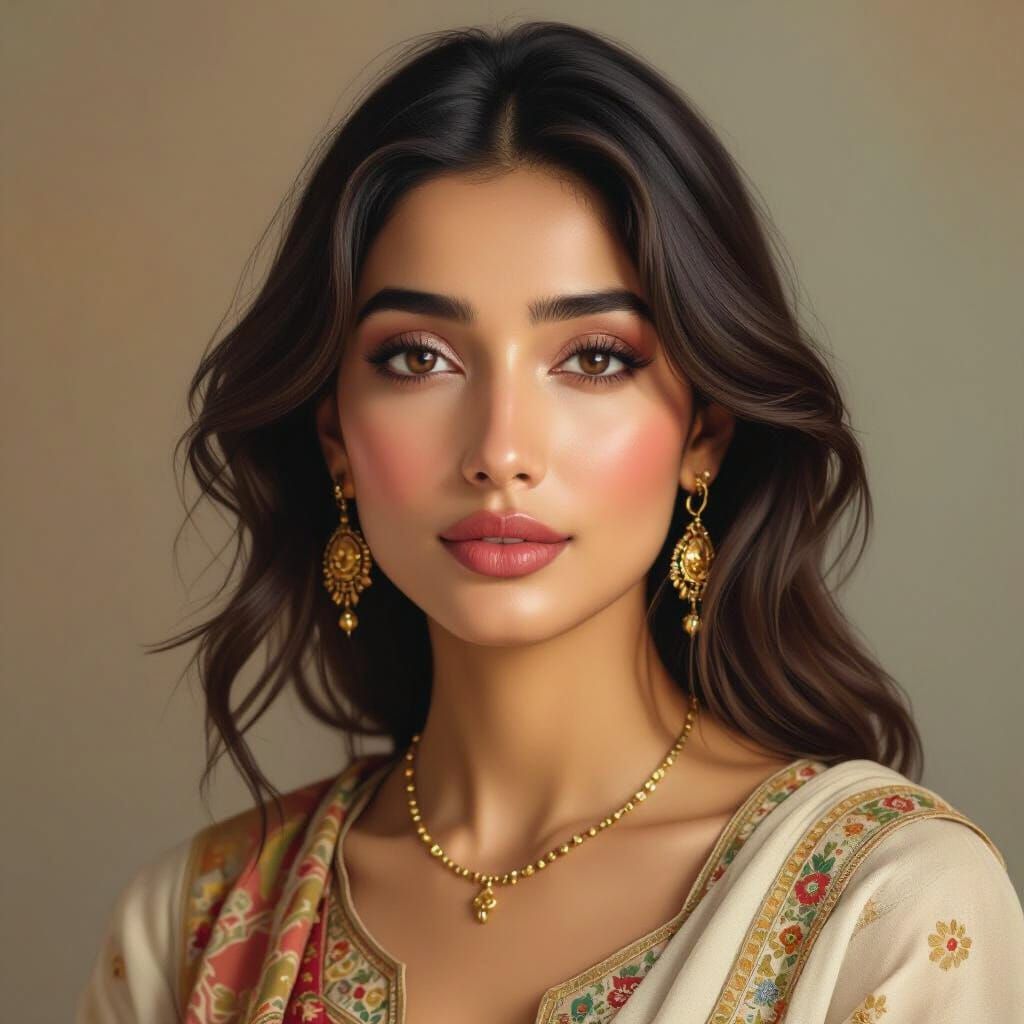 Dignified Pakistani Woman in Simple Cultural Attire