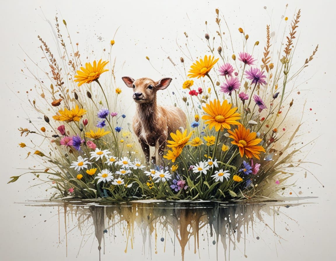 Playful Monkey in Sunlit River Garden