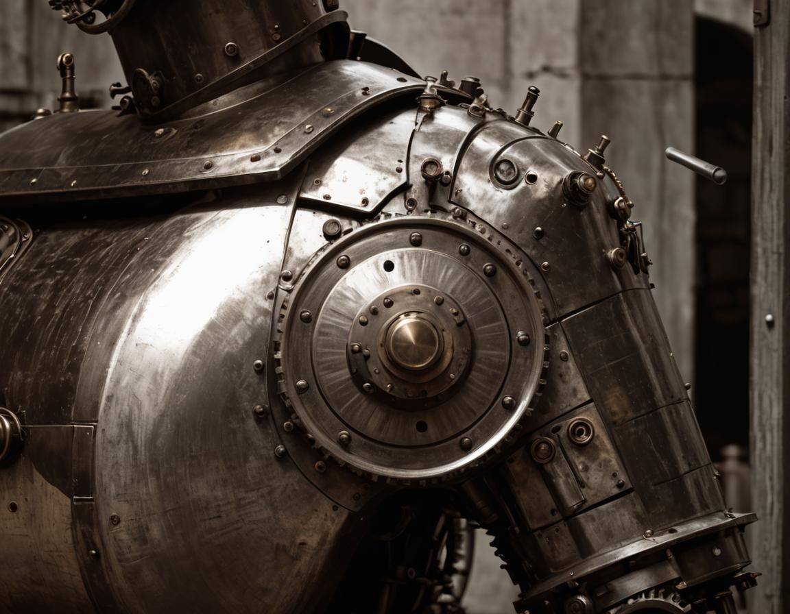 Detailed Steampunk Engine Illustration