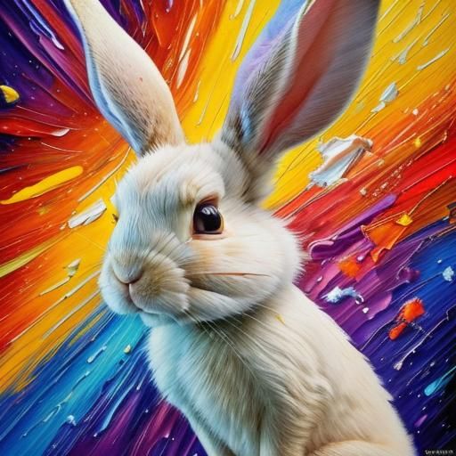 Rabbit Flies Through Space: Hyperrealistic Neo-Impressionism