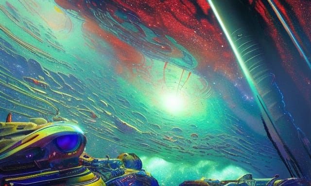 Space Travel Through a Wormhole in Spacecore Style