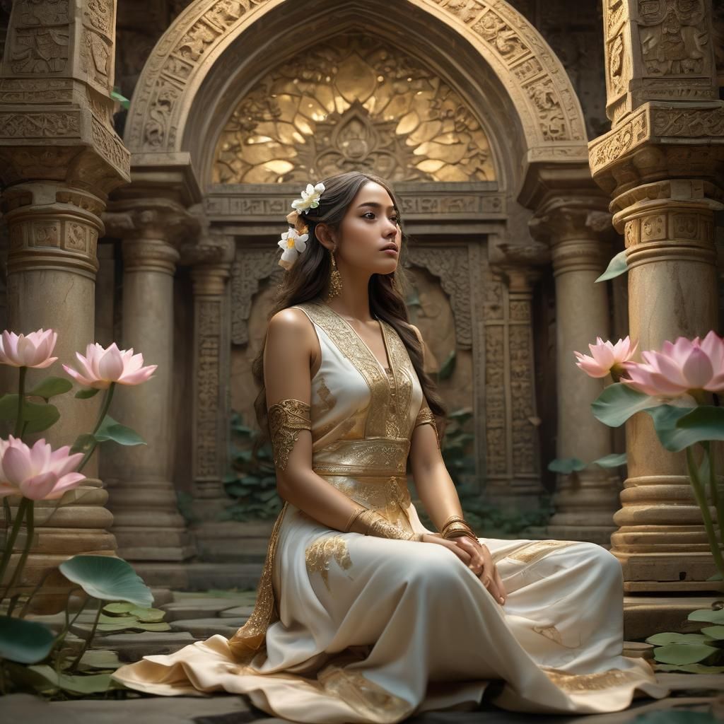 Subhuti Contemplation in Serene Temple