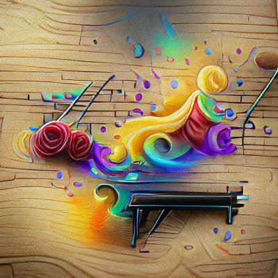 Colorful Musical Score with Stipple and Quilling Effects