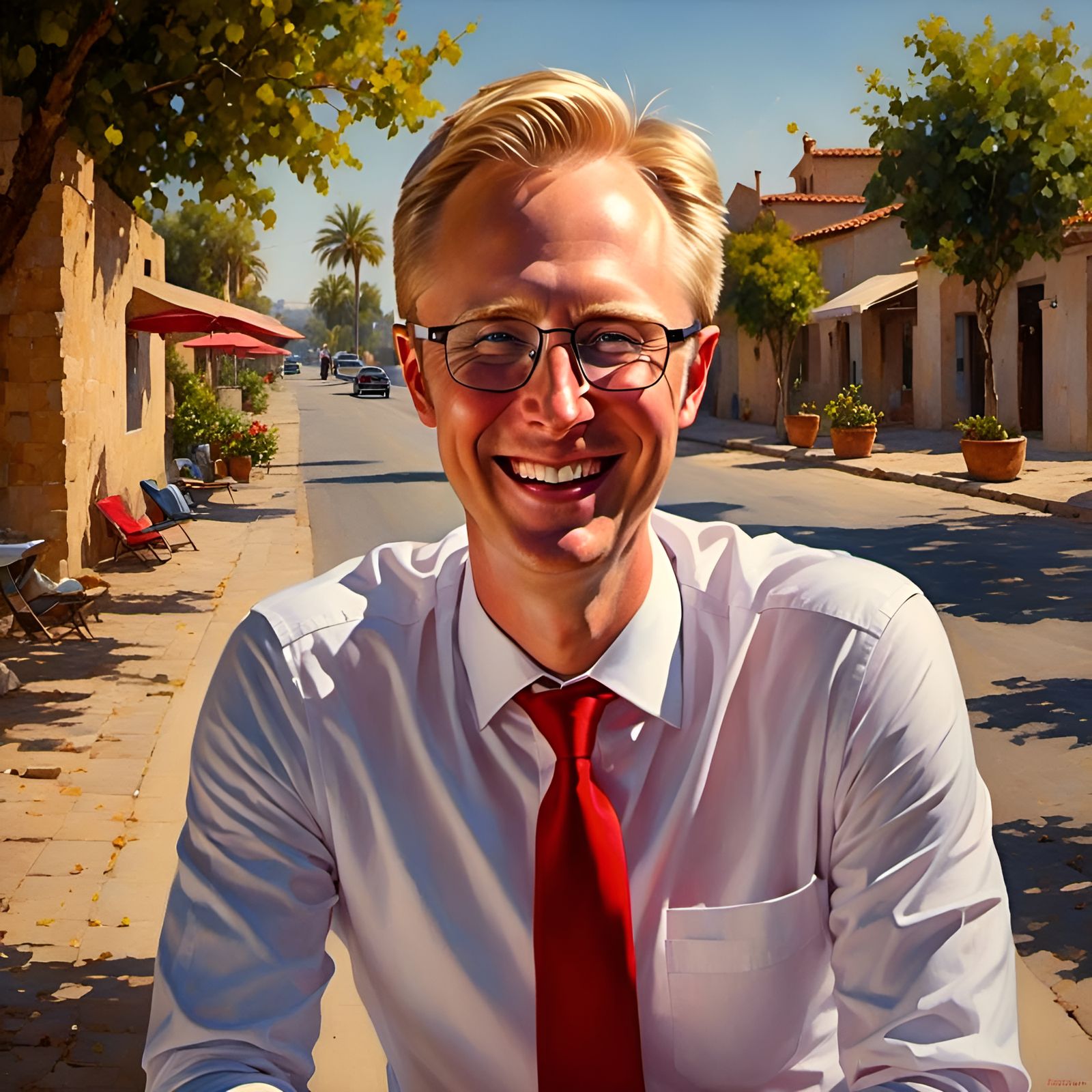 Happy Blond Man Portrait on Sunny Day