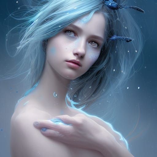 Attractive Alien Princess Portrait in Hyperdetailed Style