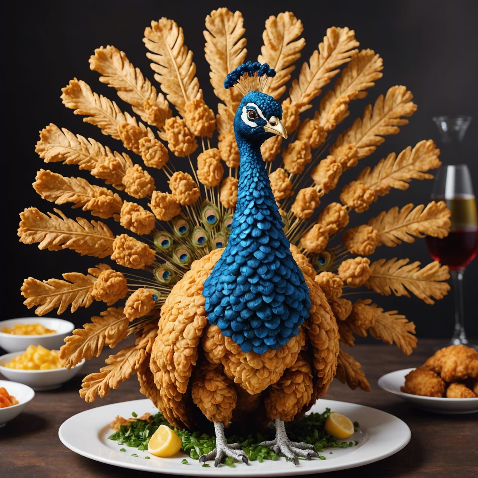 Fried Chicken Peacock: A Culinary Creation