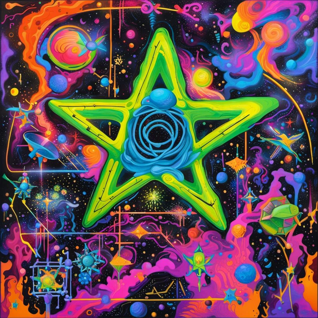 Esoteric Symbolism in Graffiti Art with Neon Colors