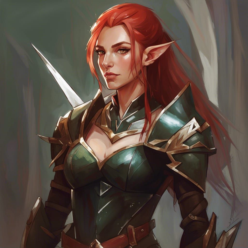 Elven Warrior Portrait in Digital Art Style
