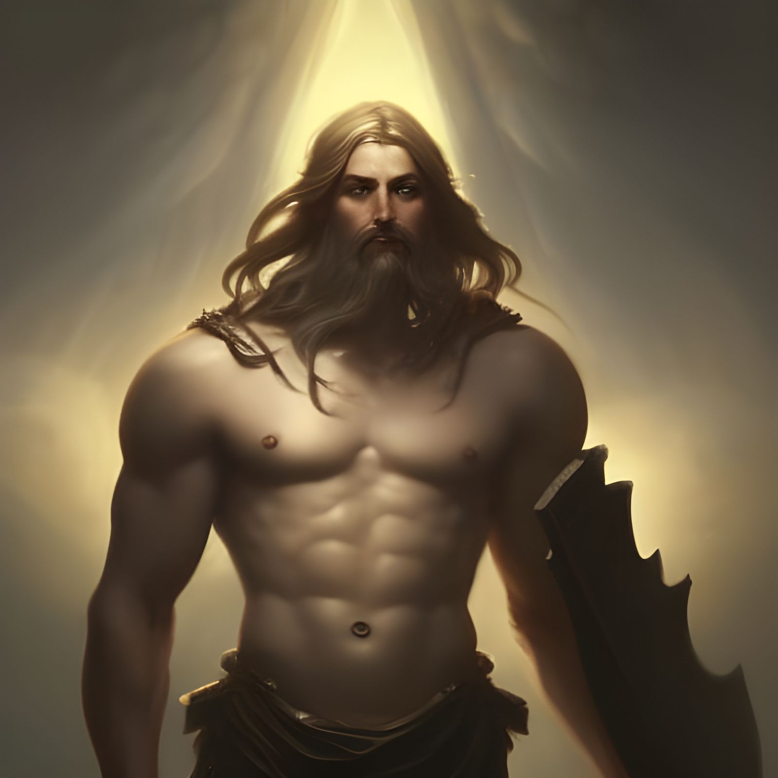 Epic Warrior God on Mount Olympus