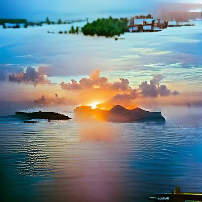 Island Sunrise: Vivid Colors, Kodak Ektar Style