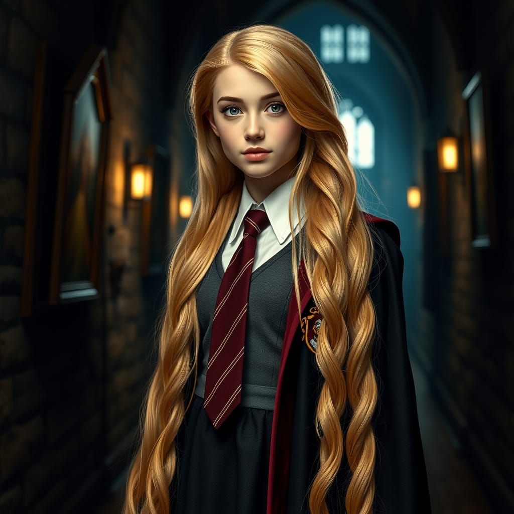 Rapunzel in Elegant Hogwarts Attire