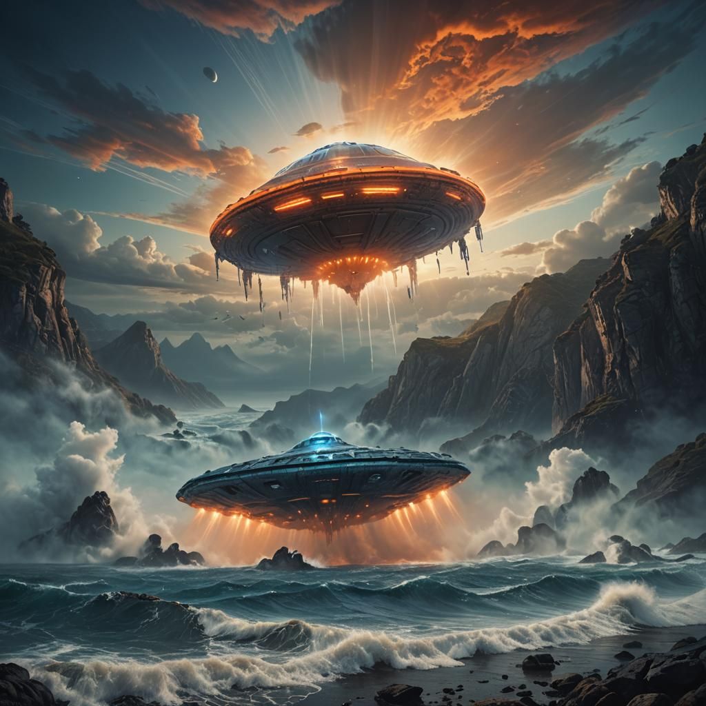 Giant UFO Over Devil's Sea: Digital Concept Art