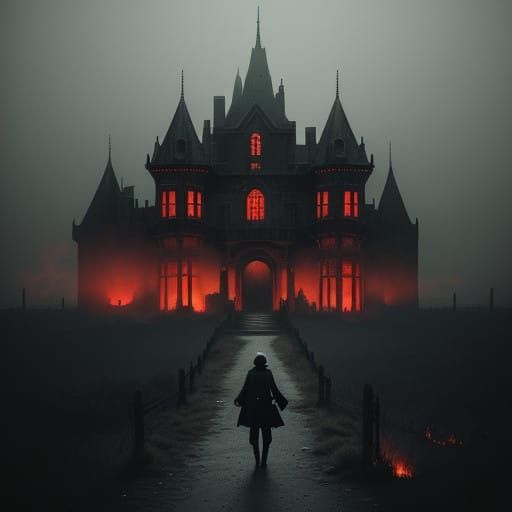 Victorian Child Lost in Haunting Gothic Dungeon