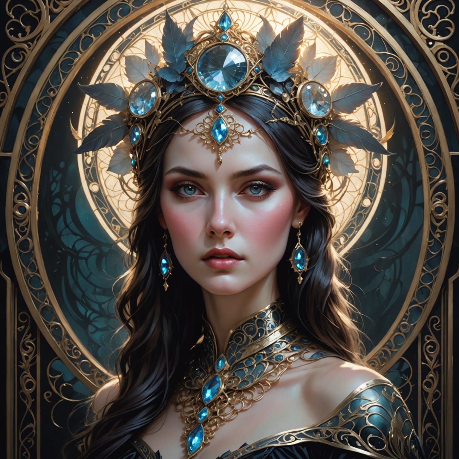 Gothic Woman in Soft, Luminescent Light