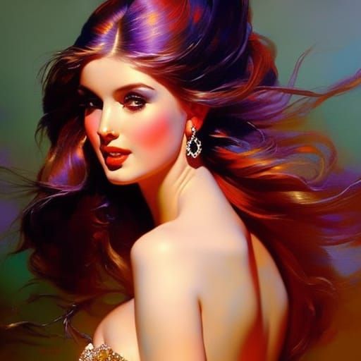 Beautiful Scottish Woman in Romantic Fantasy Style