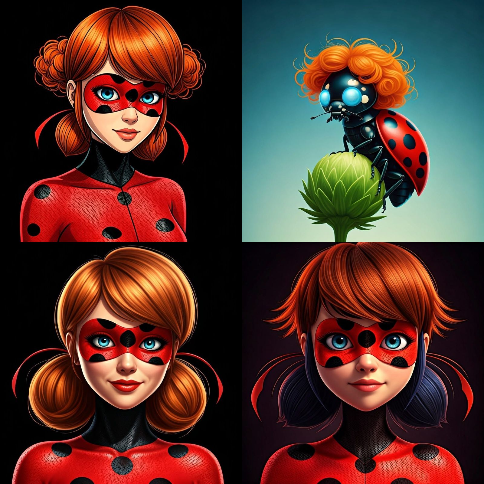 Ladybug with Blue Eyes and Polka Dot Costume