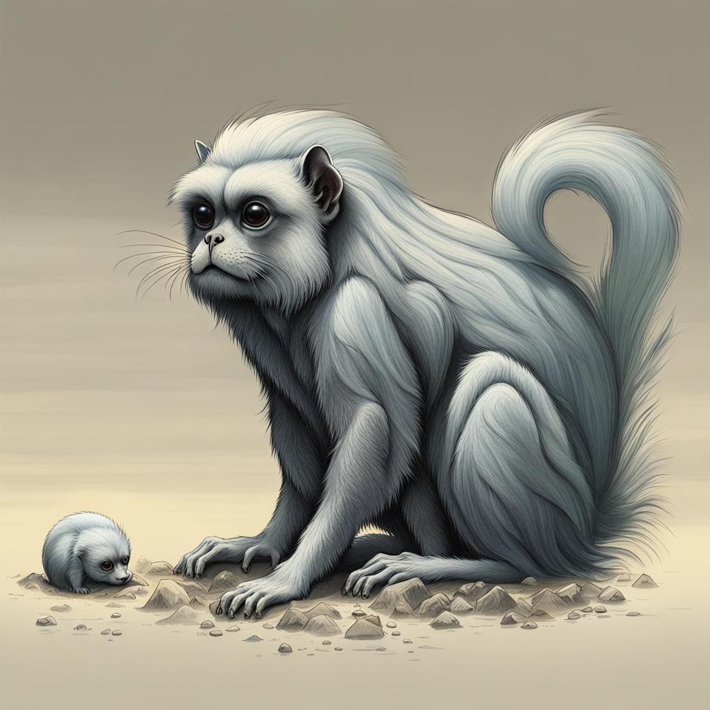 Alien Exoplanet with Japanese-Inspired Creatures