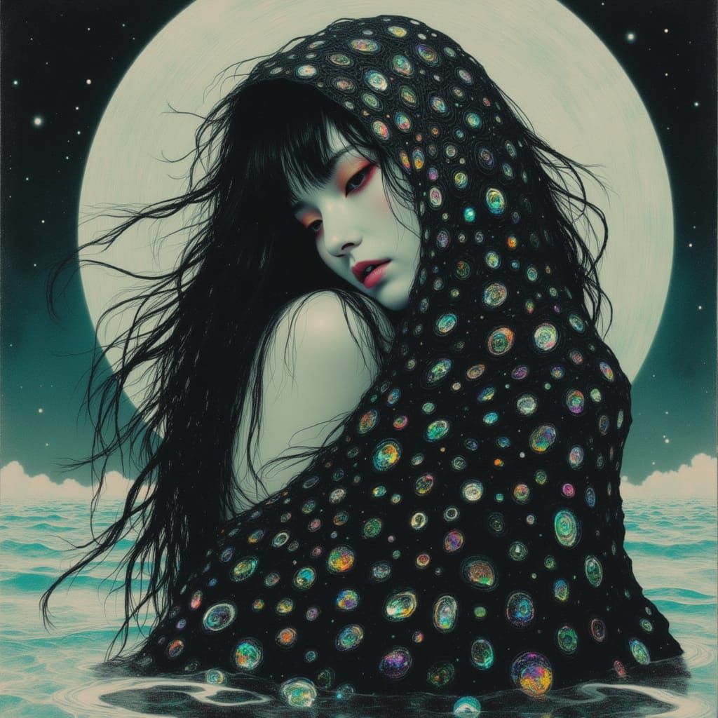 Ethereal Japanese Woman in Anime Key Visual Style