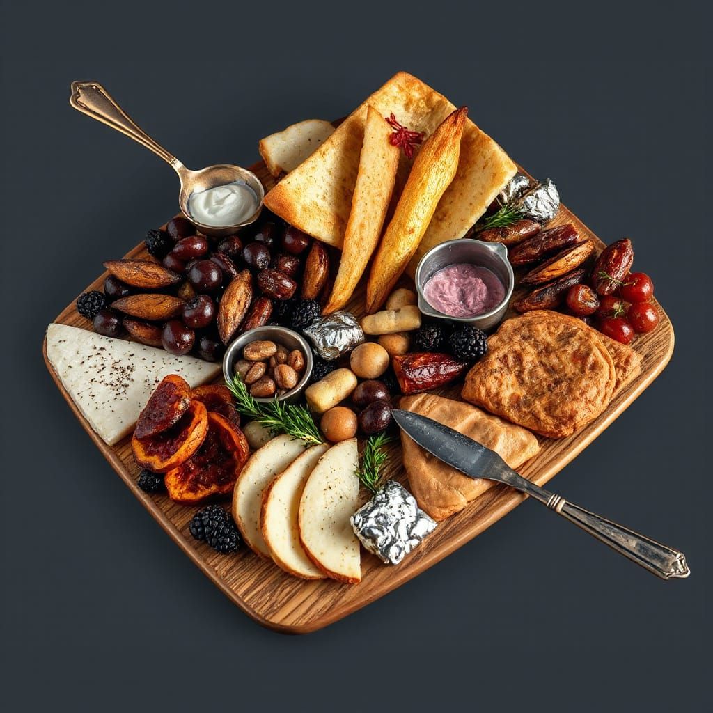 Metallic Charcuterie Board: Gold, Silver, Copper, Iron