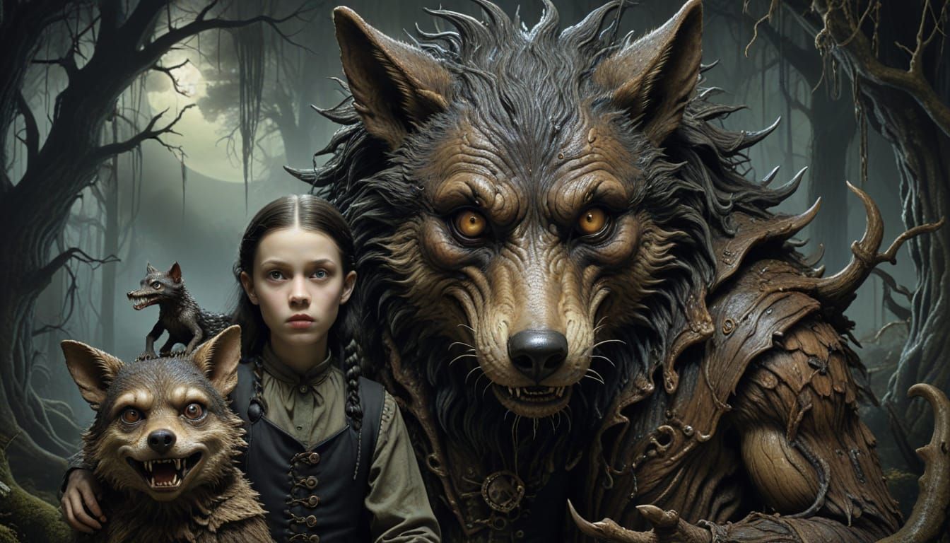 BIG BAD WOLF, HIS PUPPY FRIEND AND A GRETA THUNBERG LOOK-ALI...