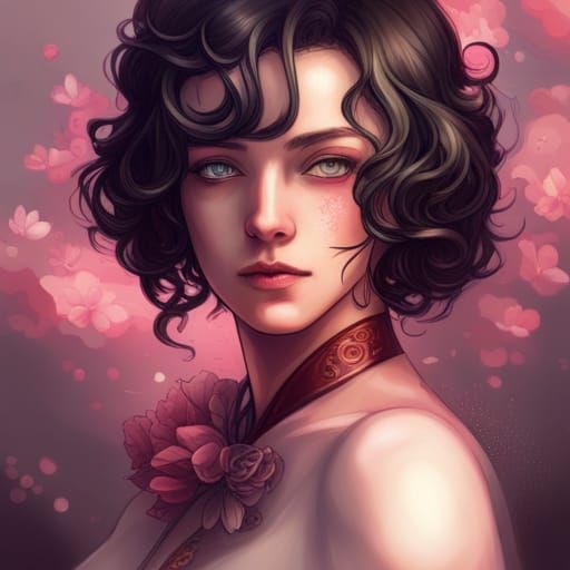 Beautiful Japanese Woman Portrait in Hyperdetailed Style