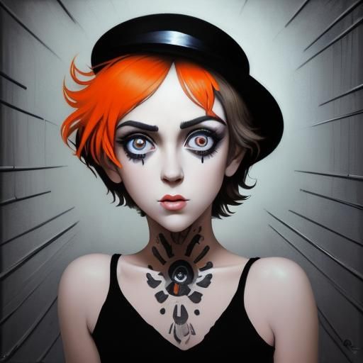 Alex Clockwork Orange: Banksy Graffiti with Keane Eyes