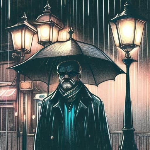 A Gentle Indian Man Under the Warm Glow of a Streetlamp