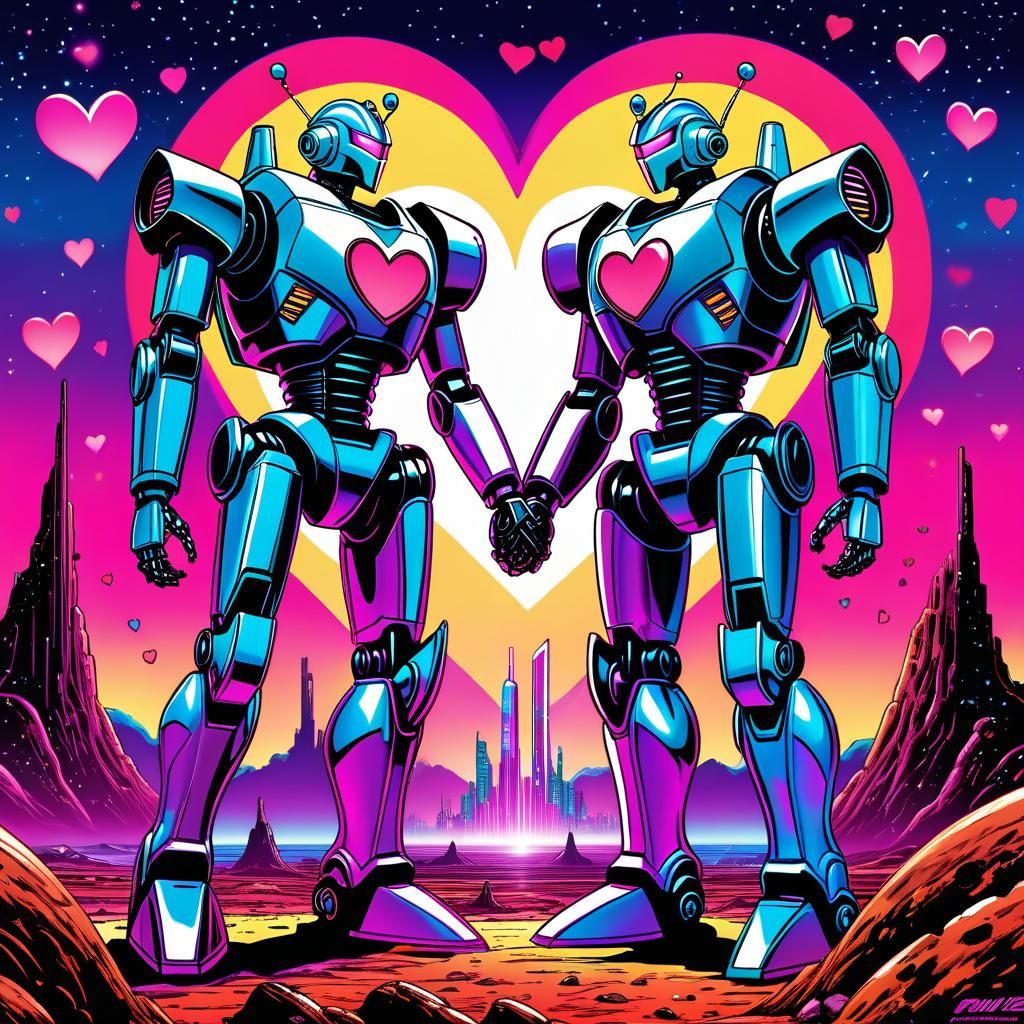 Giant Robots in Love: Comic Book Art