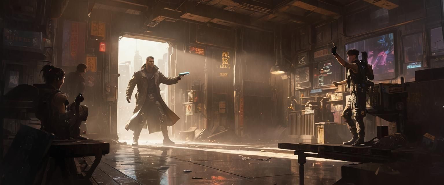 Cyberpunk Cityscape of Wonder and Rebellion