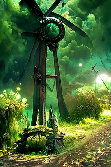 Windmill Gate to a Mystical Steampunk Realm