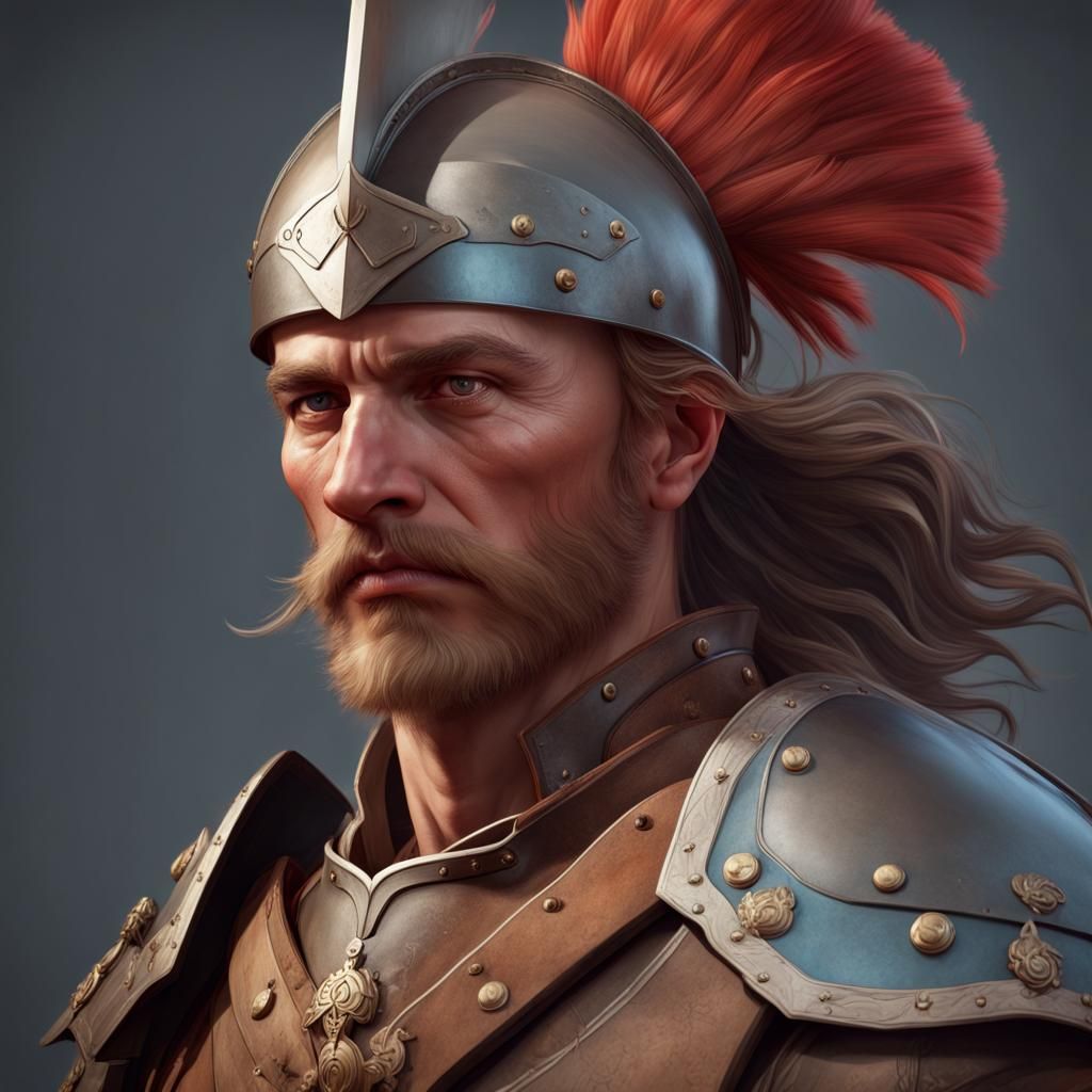 Detailed Portrait of 1700s Scottish Warrior
