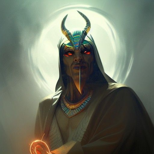 Sinister Egyptian Gods in Fantasy Illustration Style