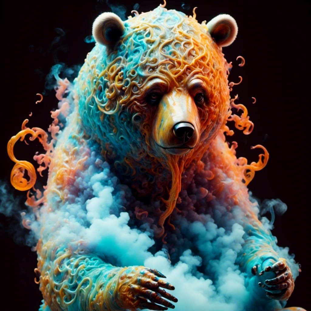 Smoky Bear with Glowing Runes