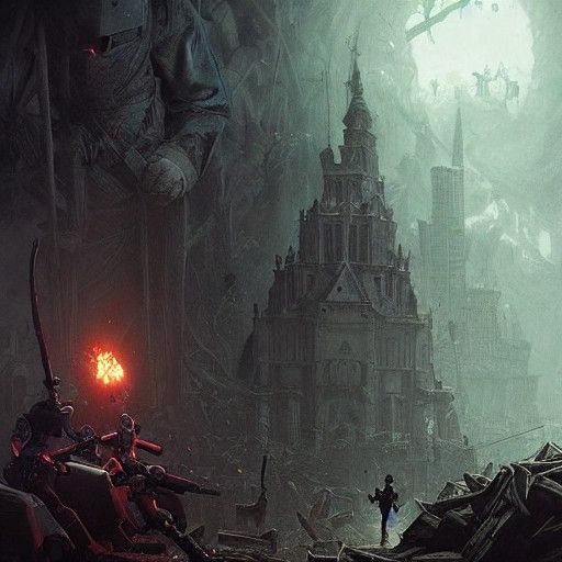 Horror Fortnite in Doré and Rutkowski Style