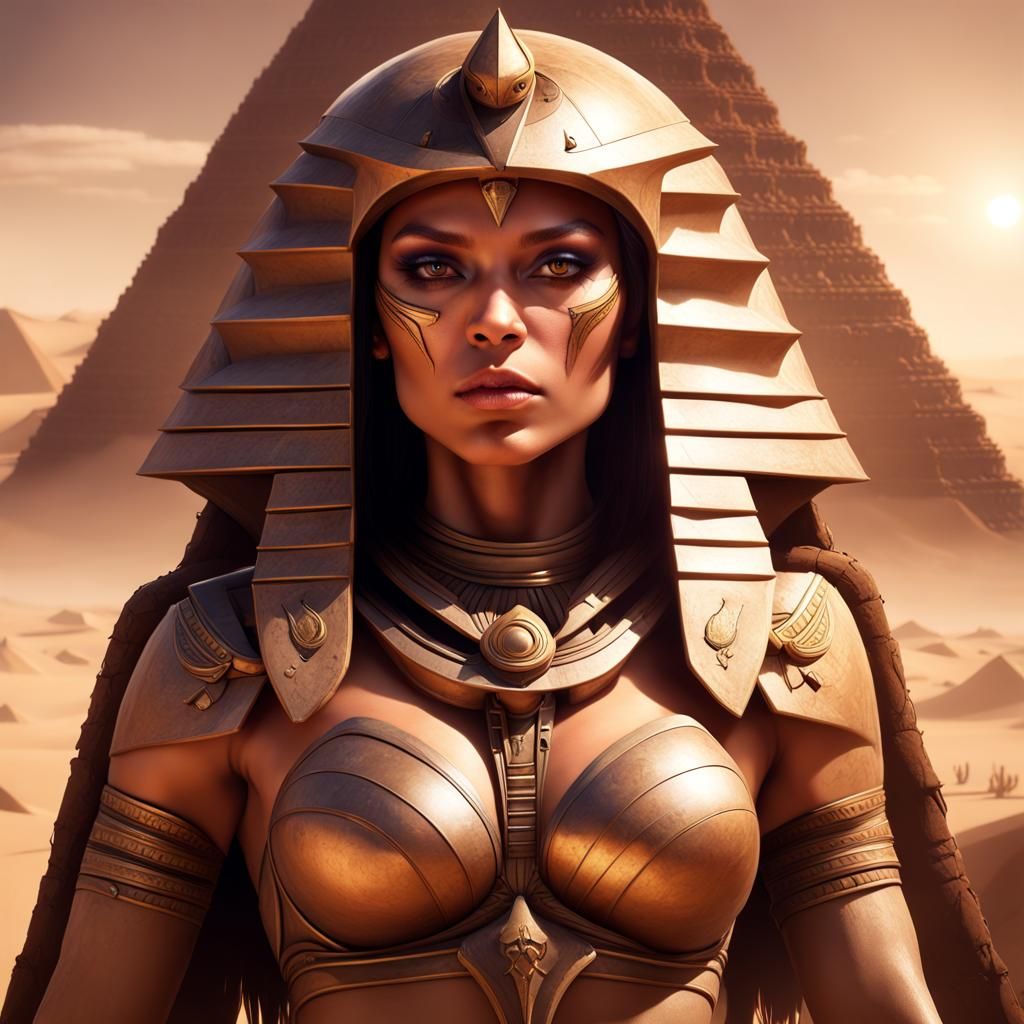 Warrior Sphinx in Desert Sandstorm: Fantasy Art