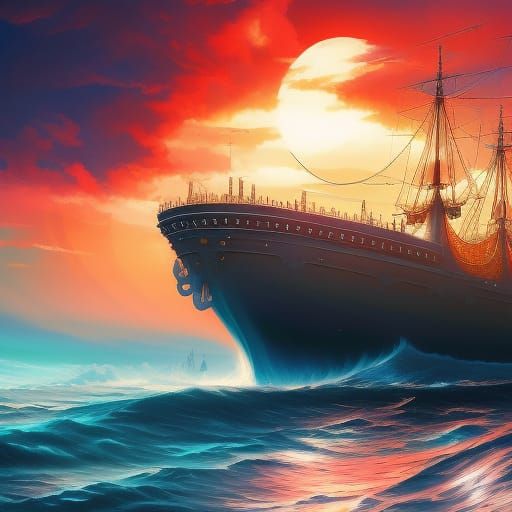 Eldritch Sea Creature in Anime Style