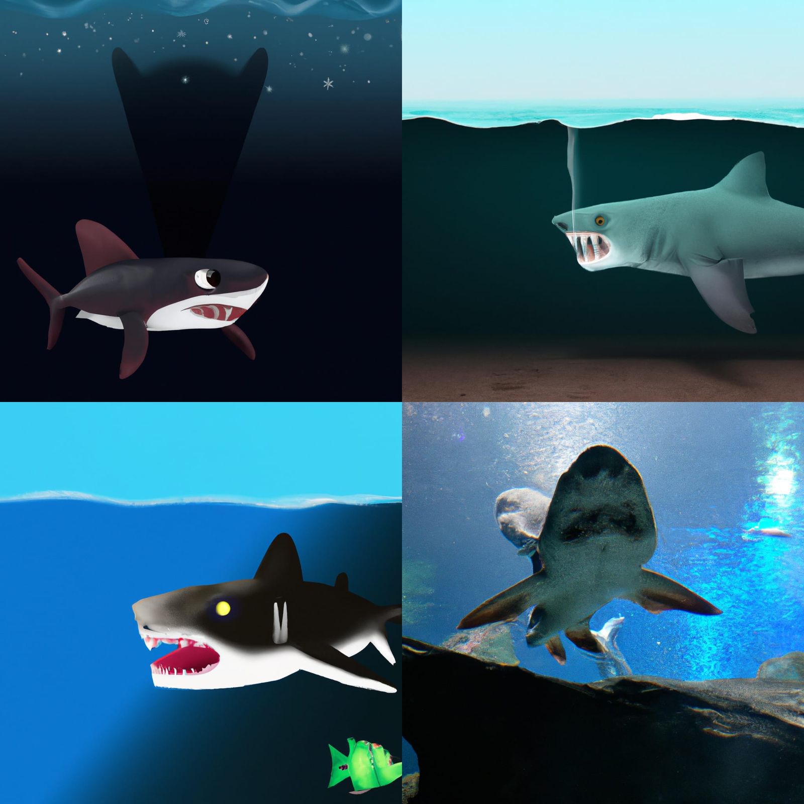 Cat-Shark Hybrid Creature in the Deep Sea