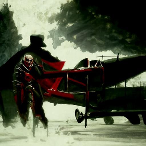 Sinister Red Baron Digital Painting