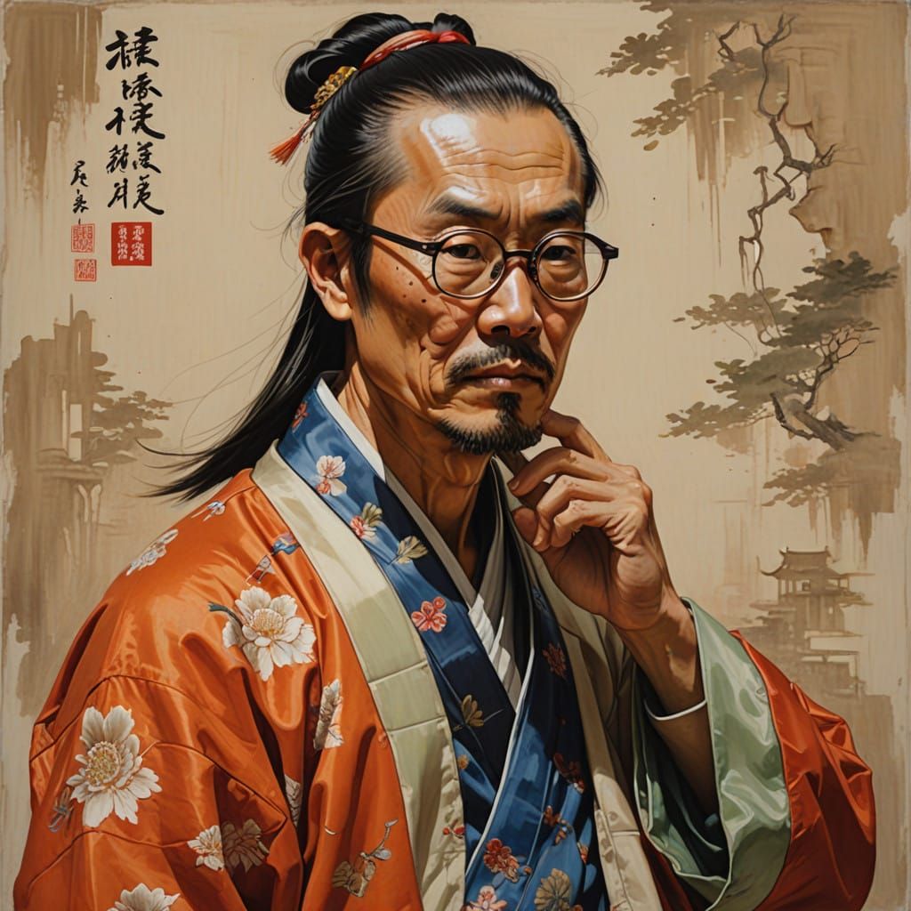 Wise Chinese Gentleman in Traditional Attire