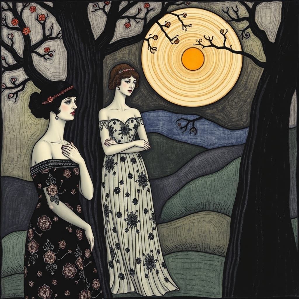 Art Nouveau Goddess in Opulent Decadence