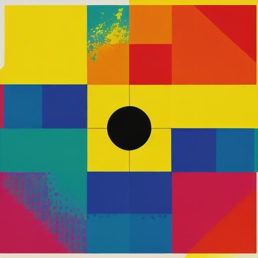 Happy Geometric Pop Art Screen Print