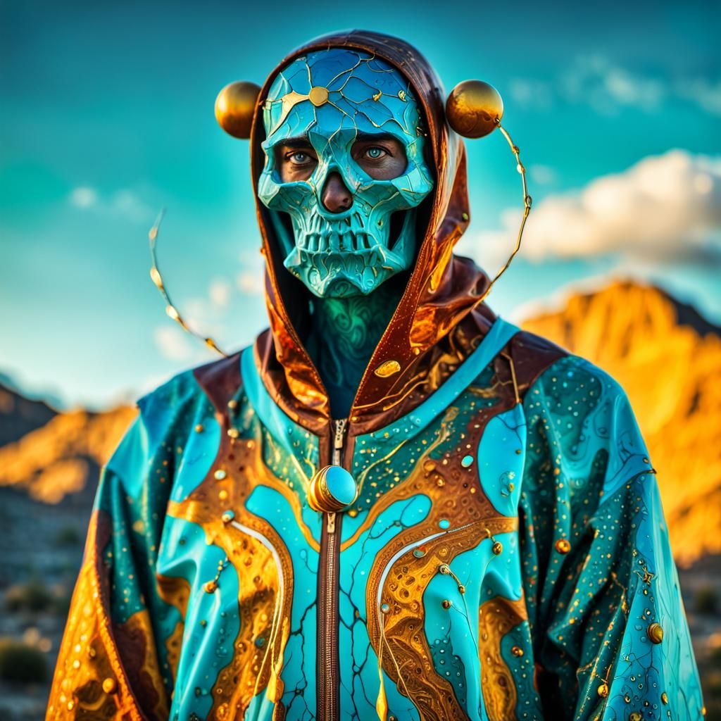 Cosmic Dreamscape: Extravagant Characters in Liquid Acrylic