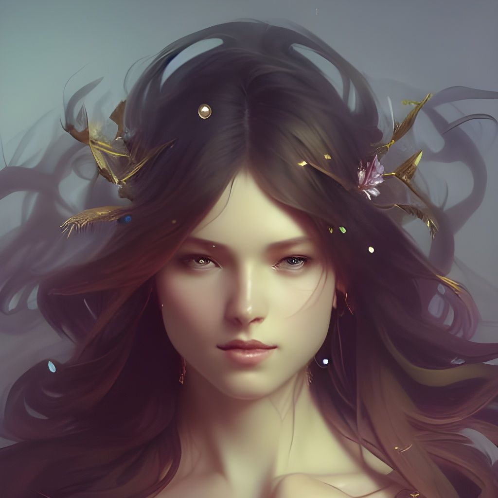 Hyperdetailed Crystal Figure in Art Nouveau Style