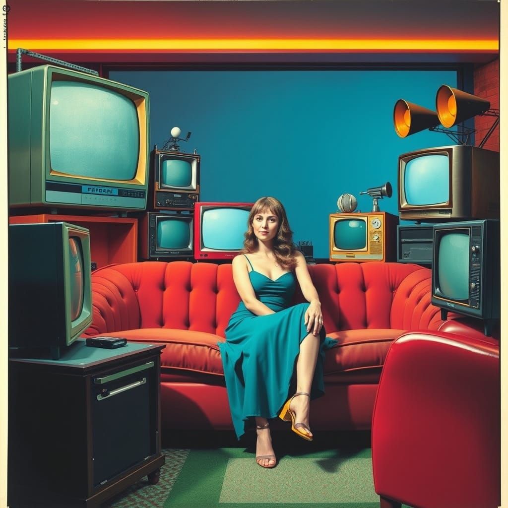 Retro Futuristic TV Broadcast Dreamscape