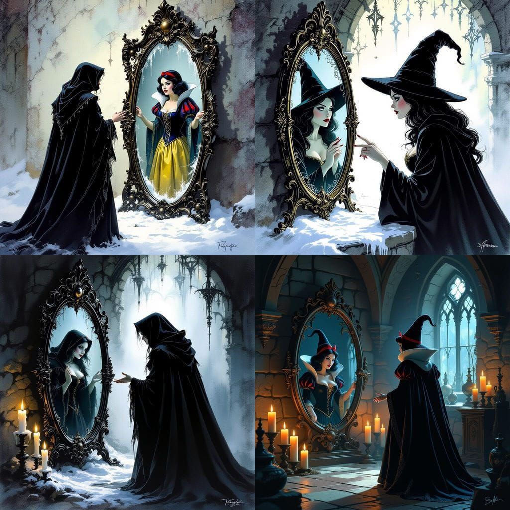 Snow White Witch in Vintage Portrait