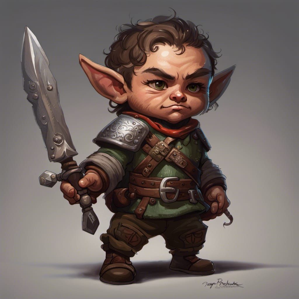 Halfling Bandit in Dark Fantasy Style